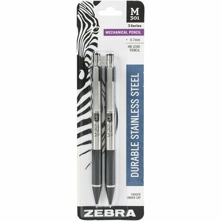 ZEBRA M-301 Stainless Steel Mechanical Pencil .7mm, 2PK 315834